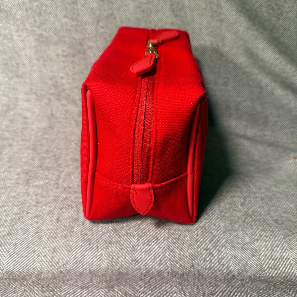 Burberry Red Cotton Embossed Cosmetic Toiletry Bag - Picture 4 of 9